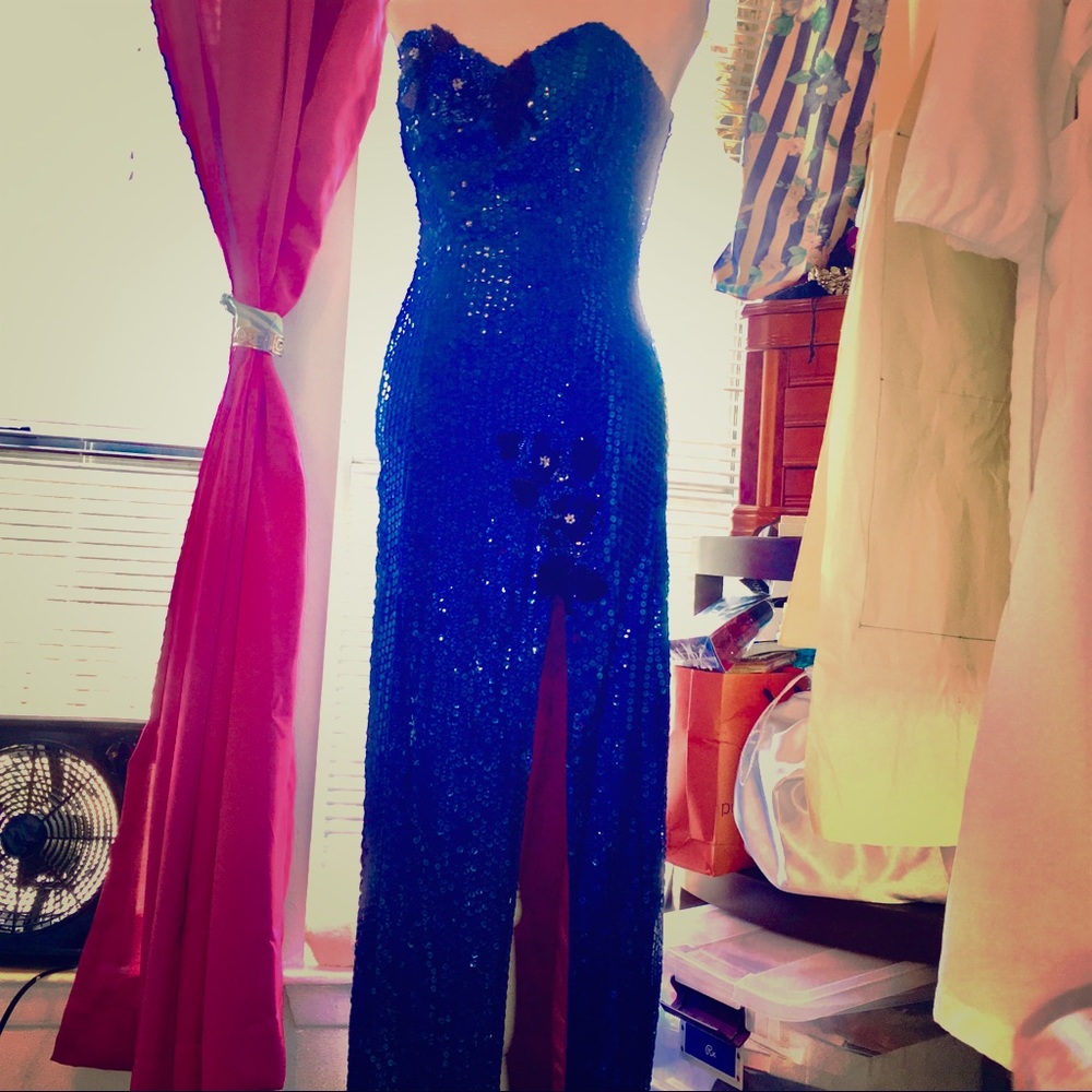 Whatchamacallit Prom XS vintage sequin formal gown